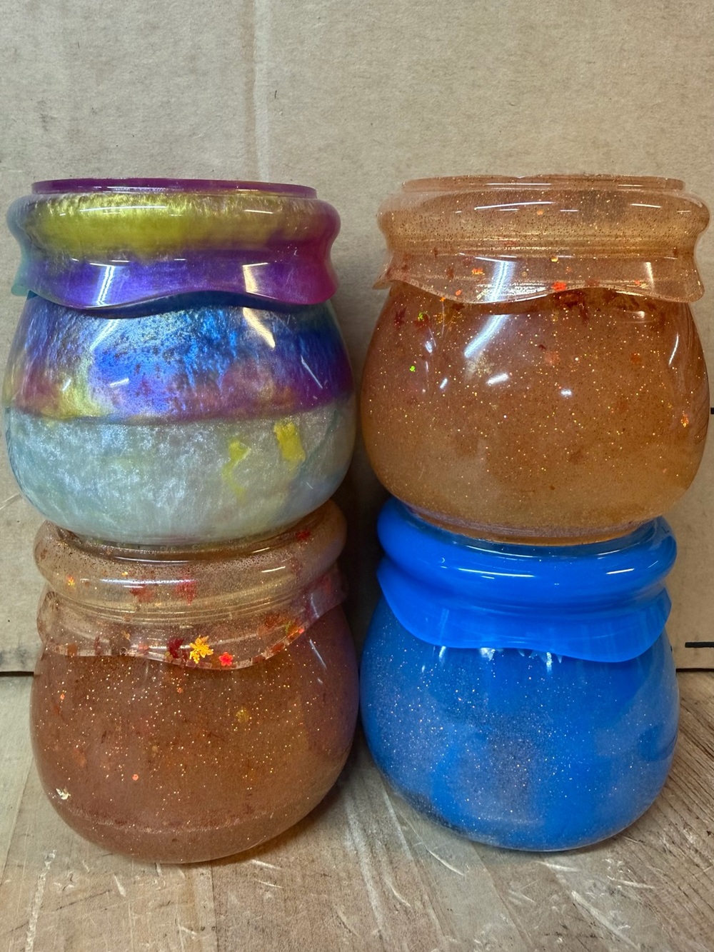Whimsical Resin Multicolor Spice Jars Set of 4